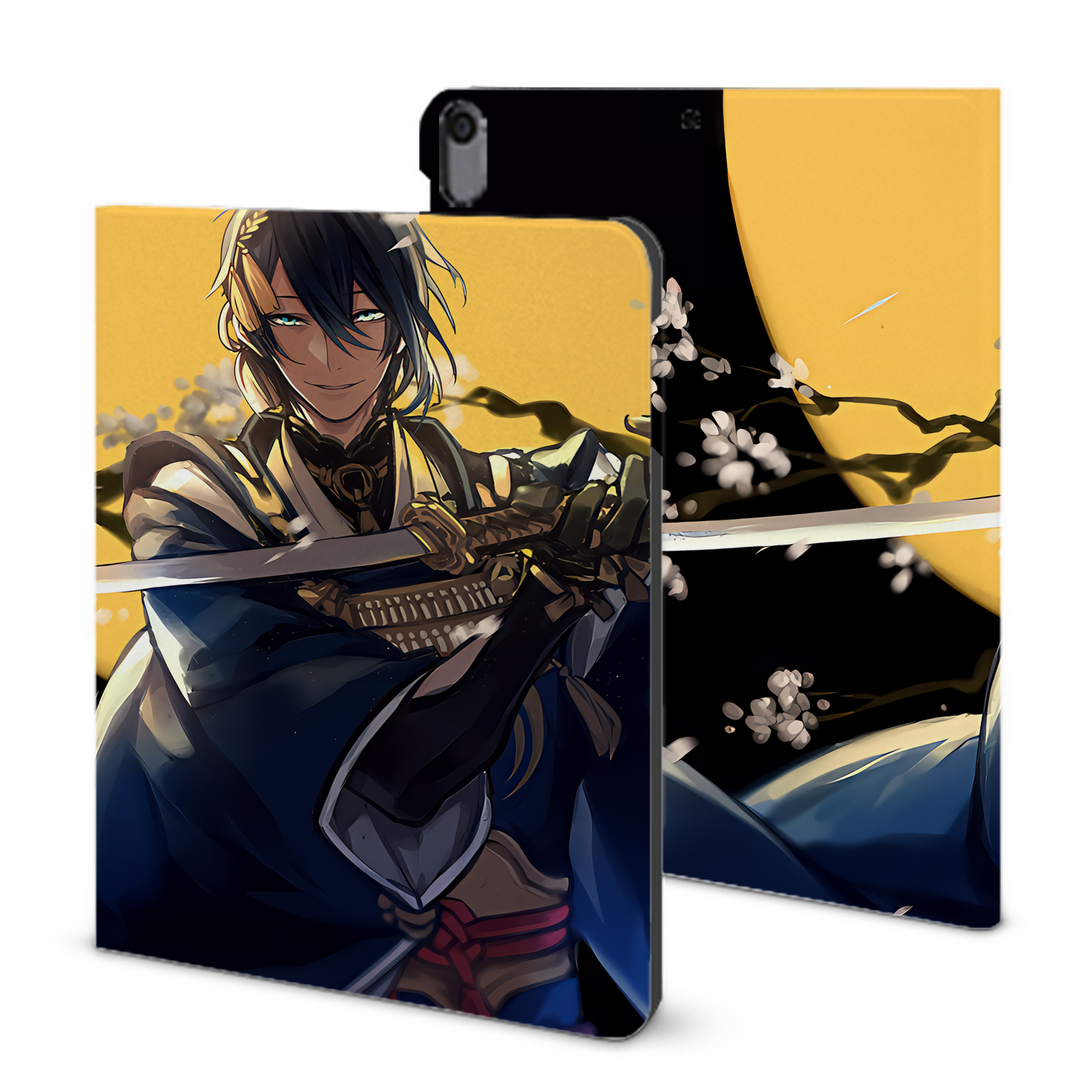 （画像用） 刀剣乱舞 Touken Ranbu IPad ケース ブック型 PUレザー TPU 耐衝撃 軽量 薄型 ペン収納なし 全面保護 IPad 各モデル対応